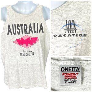 Australia Mardi Gras 1994 Men On Vacation Vtg Tank Top size XL Sydney Oneita USA